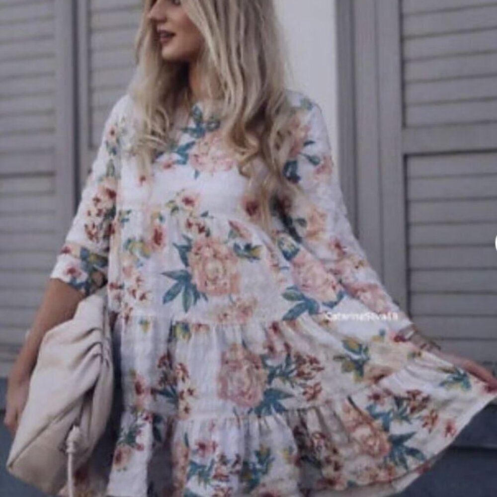 ZARA PRINTED MIDI DRESS MEASUREMENTS 5216 052 712